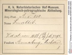Etiketten zu Skutterudit (Smaltit) (NHMW-MIN-Ai850)